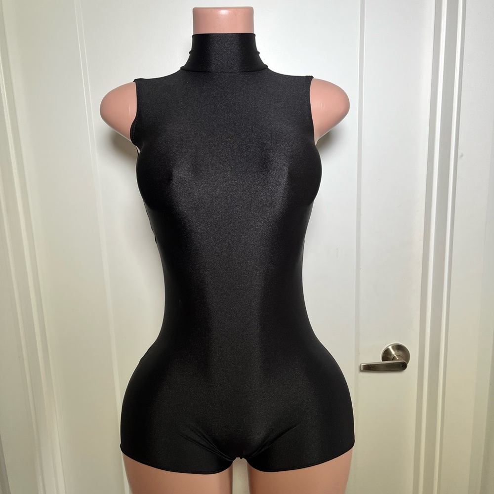 Sleek Black Sleeveless Bodysuit